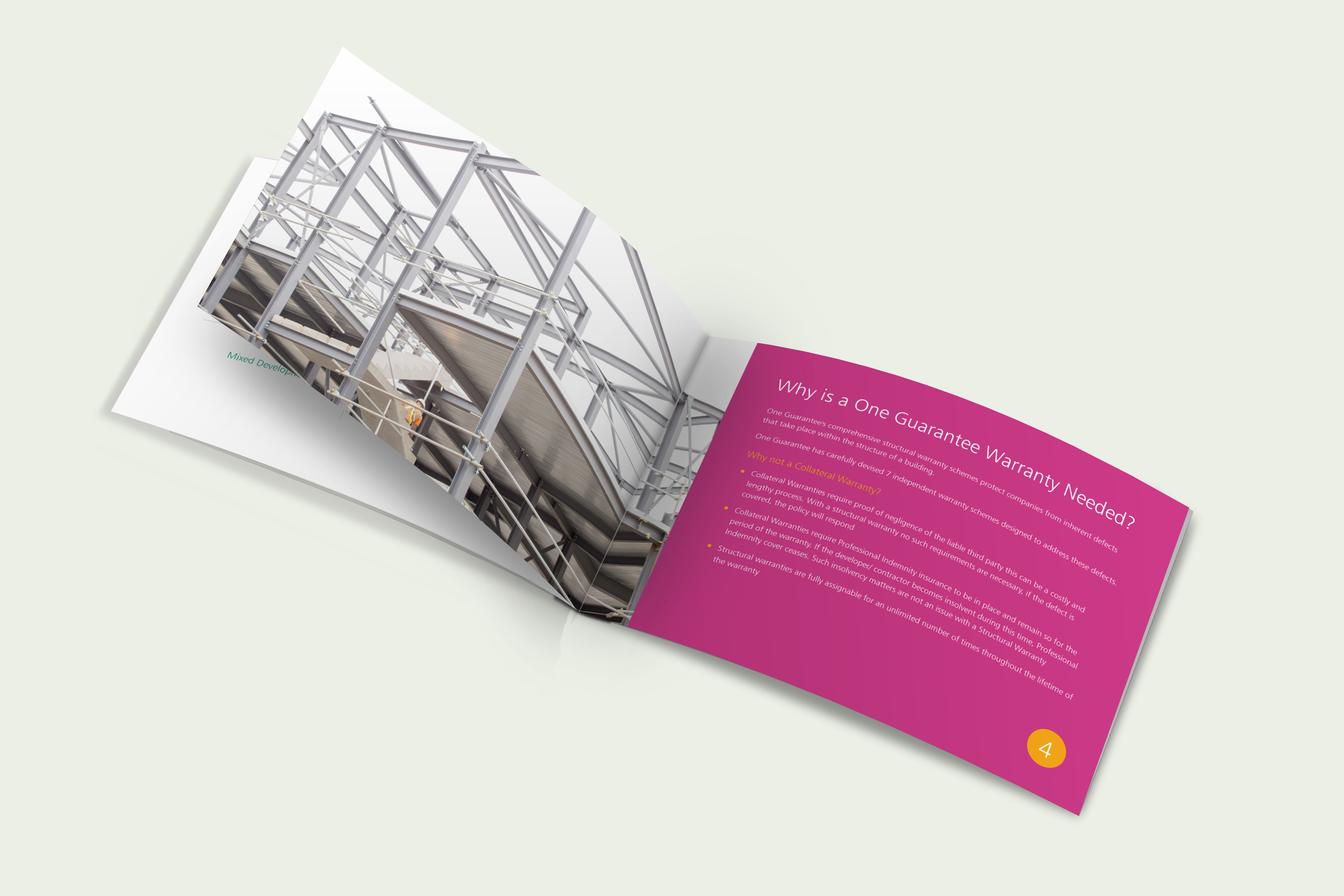 One Guarantee brochure design - inside pages
