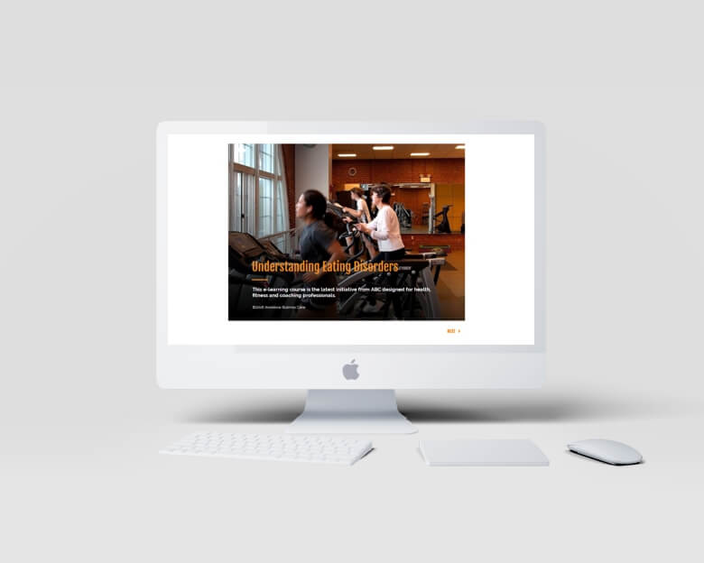 ABC Understanding eating disorders elearning design - desktop view