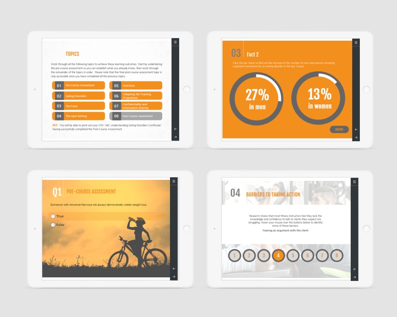 Eat well again elearning - tablet design