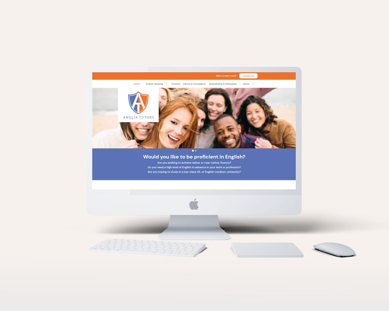 Website design - Anglia Tutors desktop view