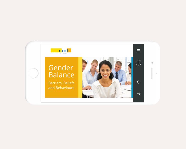 CMT London Gender balance elearning - mobile view
