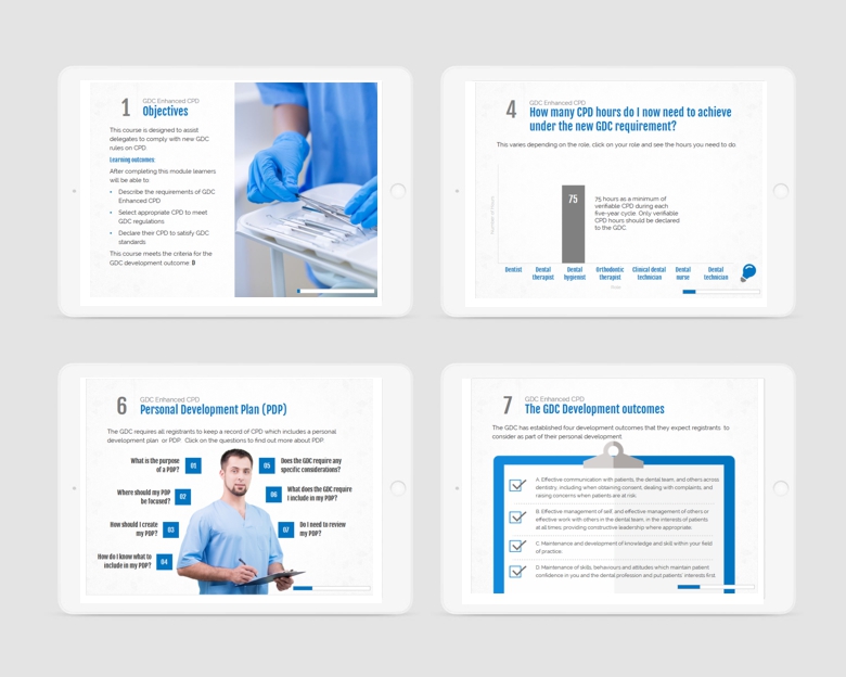 East NHS Genomic Laboratory Hub elearning - tablet design