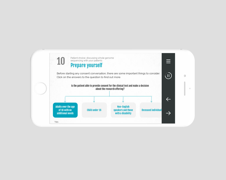 Patient Choice Consent Training elearning elearning design- mobile view