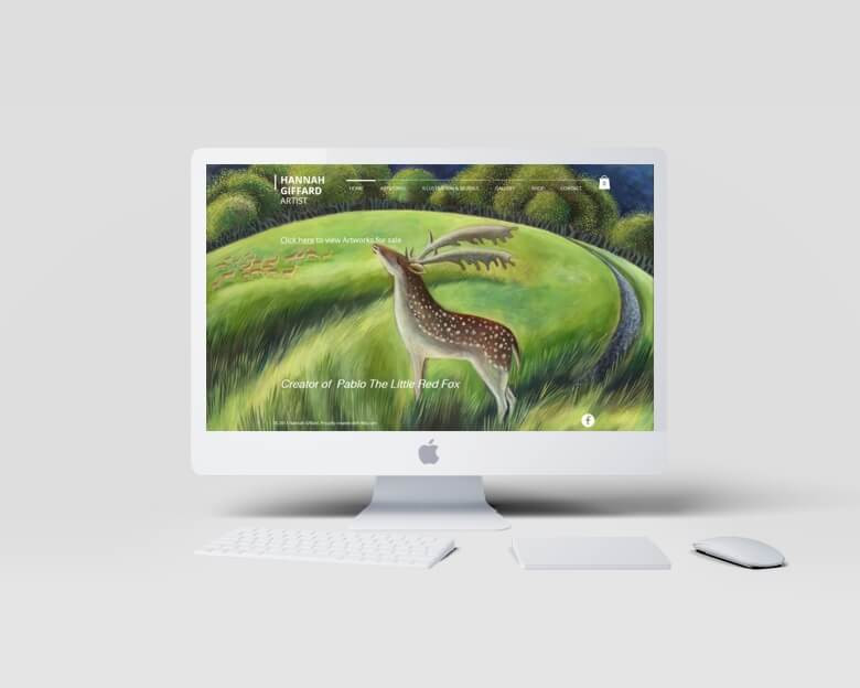 Hannah Giffard website design - desktop view