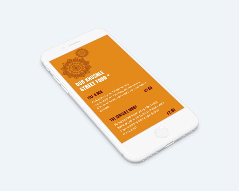 Khushee website design - mobile view