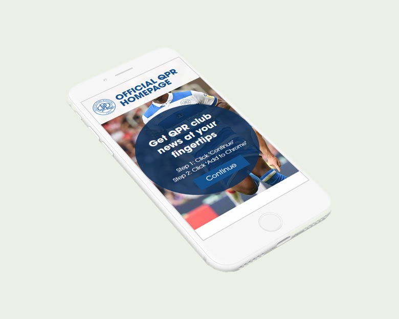 QPR website landing page design - mobile view