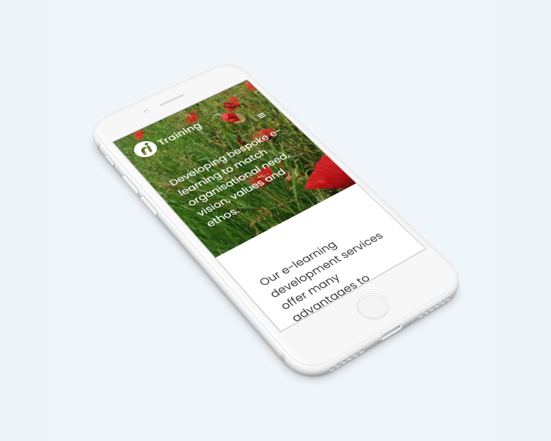 Website design - RI Training mobile view