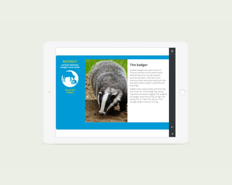 elearning design - DEFRA BTB Biosecurity 
